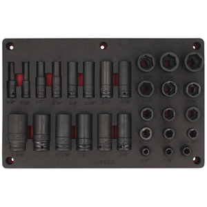 Juego de dados de impacto en pulgadas cuadro de 1/2" 29 piezas, CH241P-C