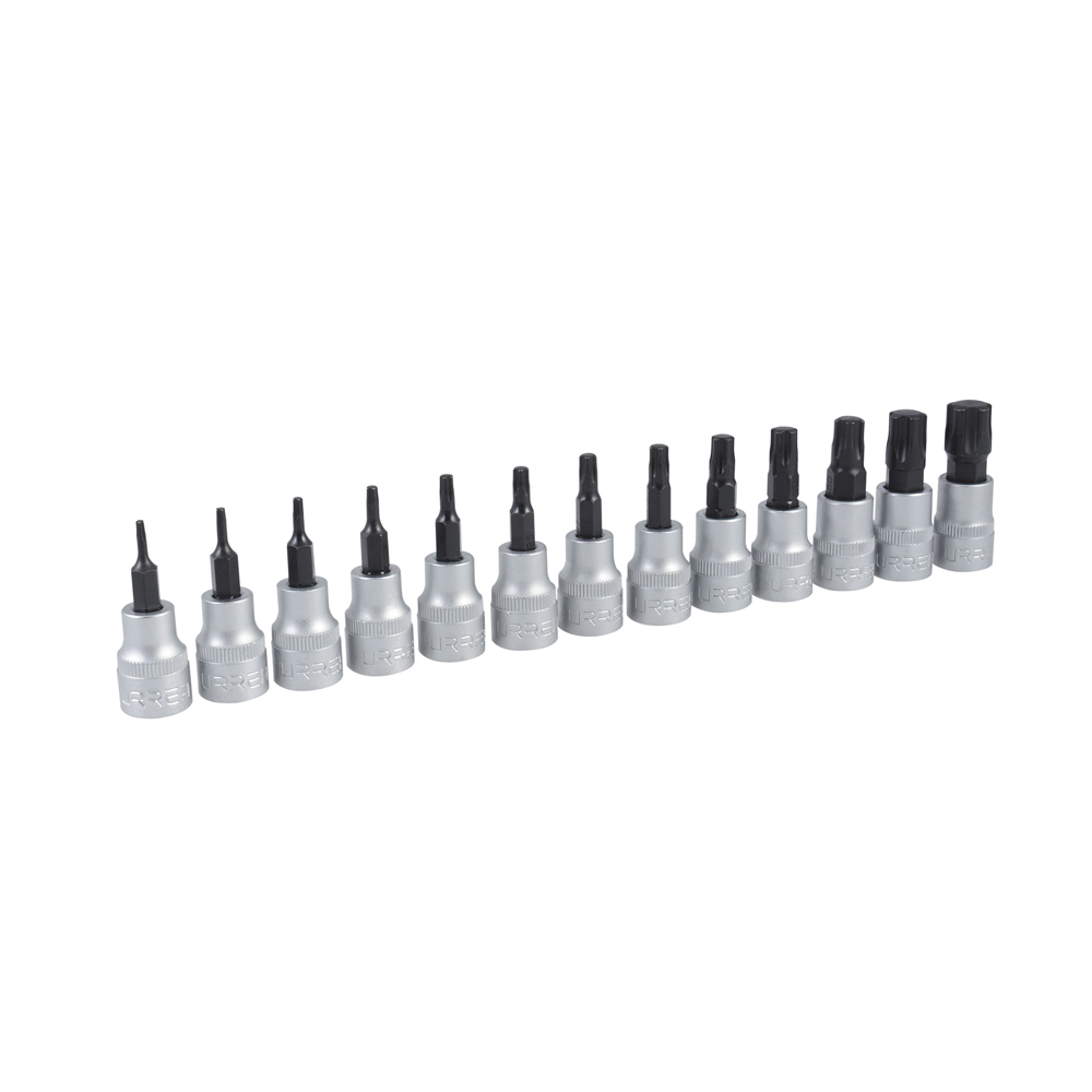 Juego de dados con punta torx tamper proof cuadro de 3/8", 5 puntas, 13 piezas