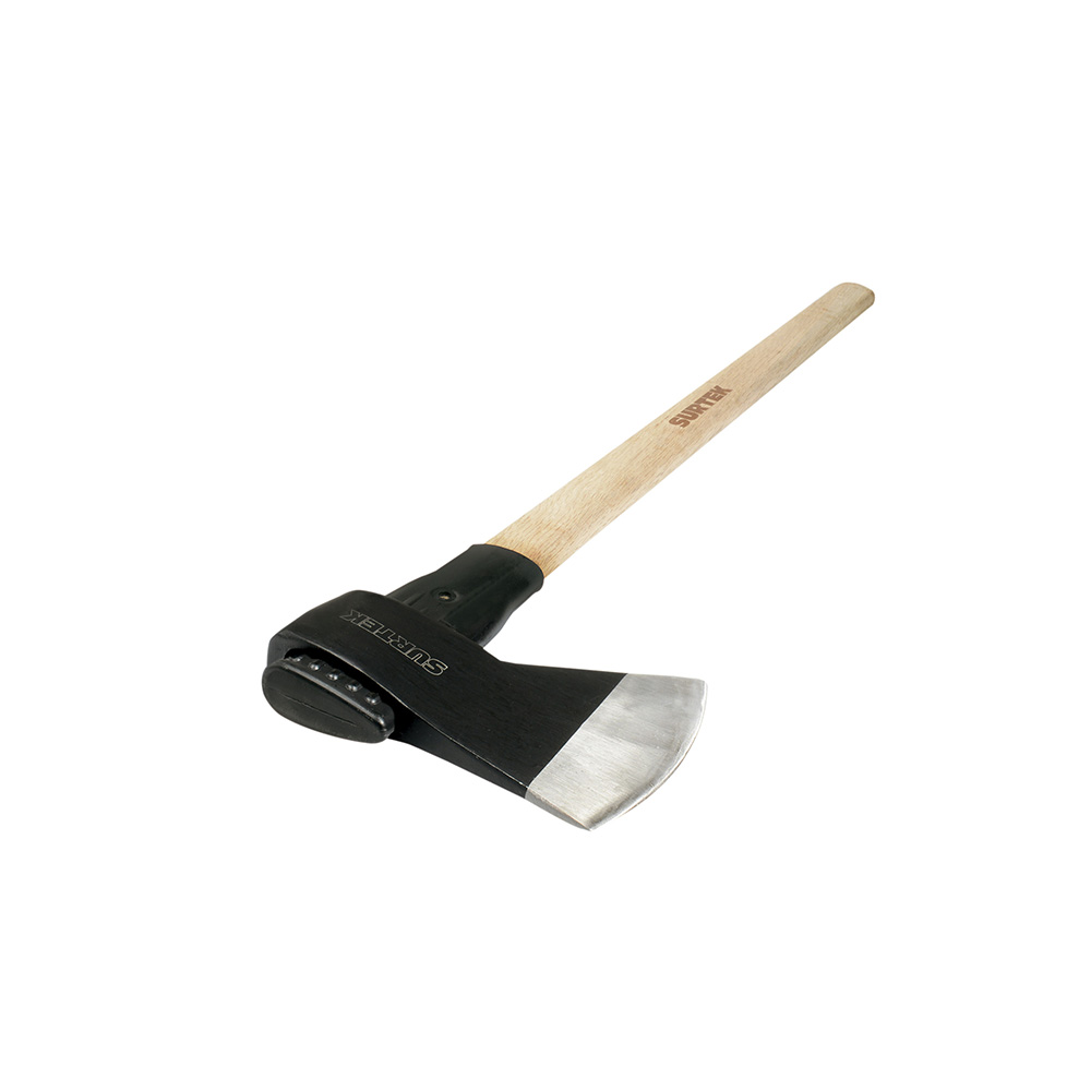 Hacha de labor media con cabeza forjada en acero con mango de madera 36", 4 lb