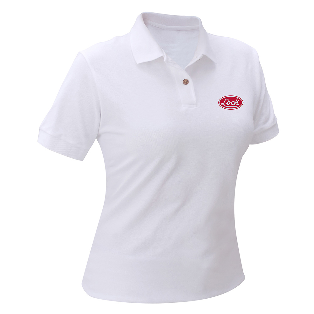 Playera tipo polo para dama color blanco talla M