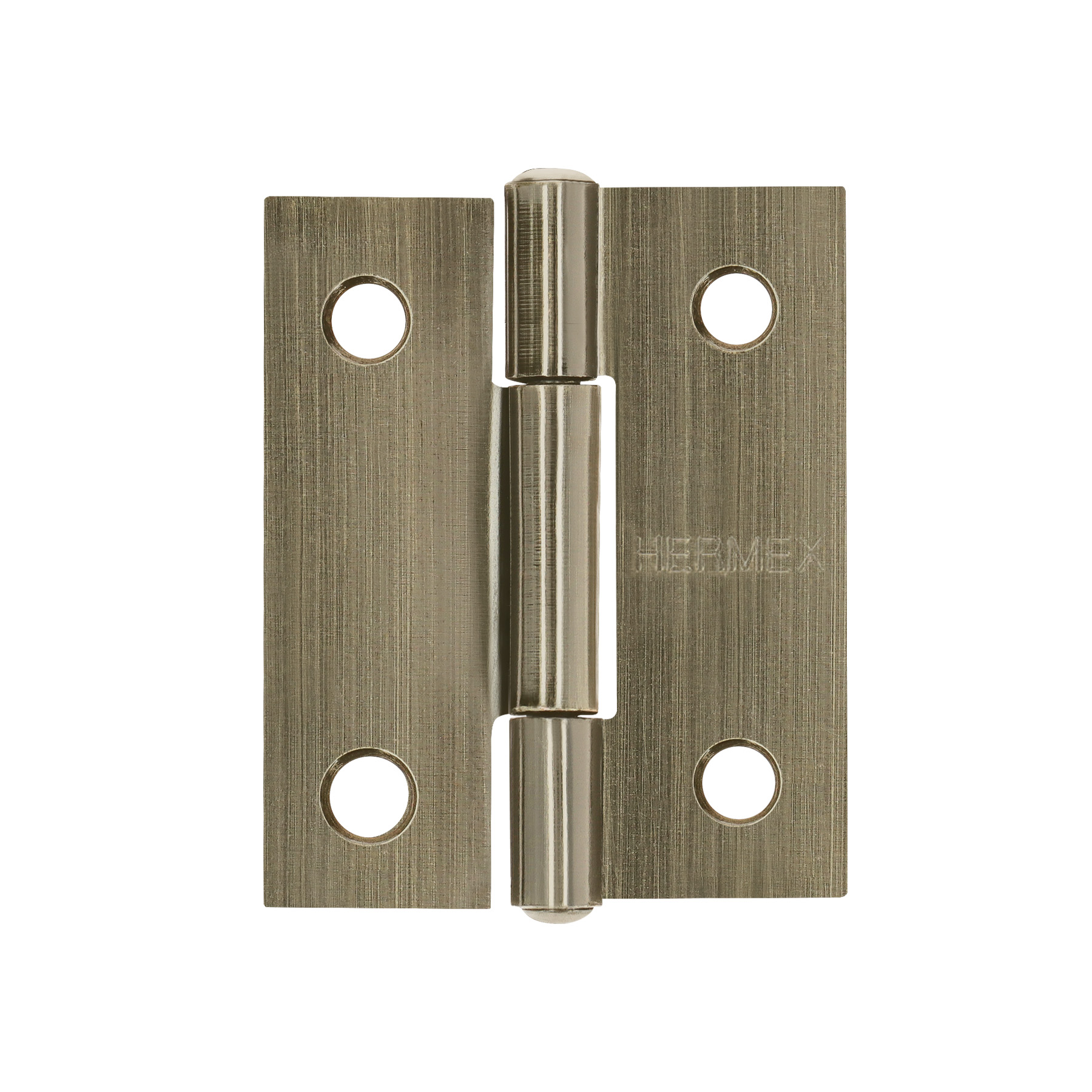 Bisagra rectangular 1-1/2 x 1-3/16', latón antiguo, HERMEX