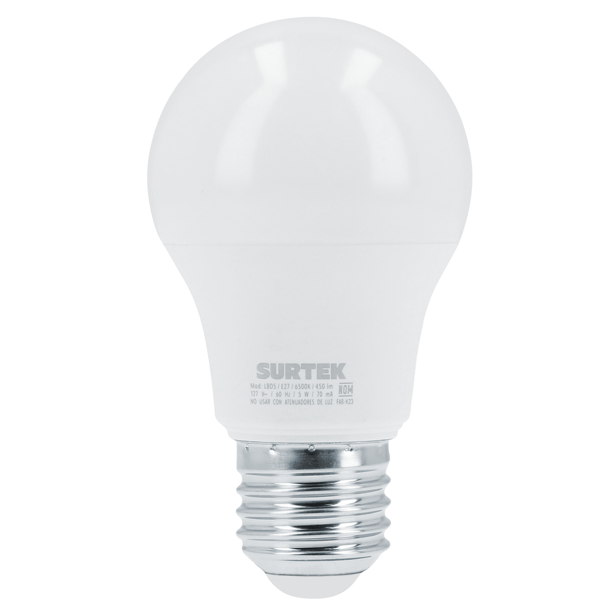 Lámpara de LED tipo bulbo A19, 5 W luz de día