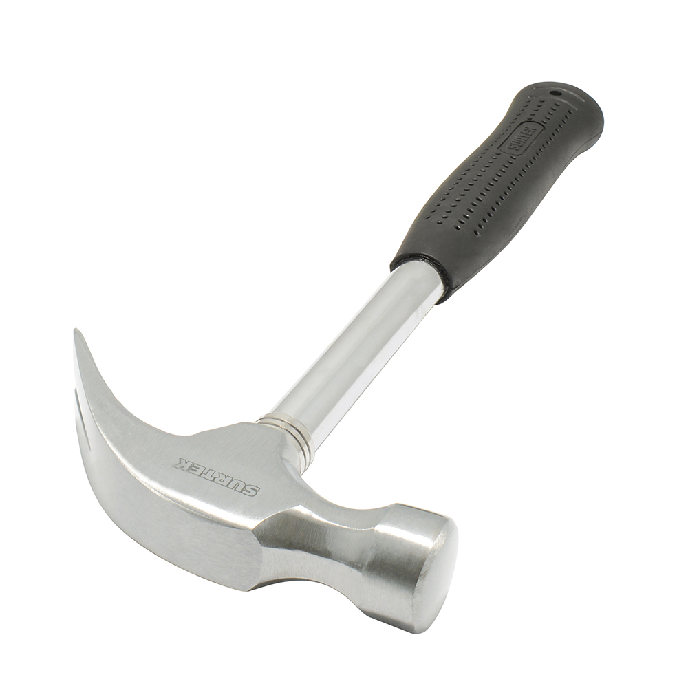 Martillo de uña curva con mango tubular con recubrimiento de neopreno 13", 16 oz