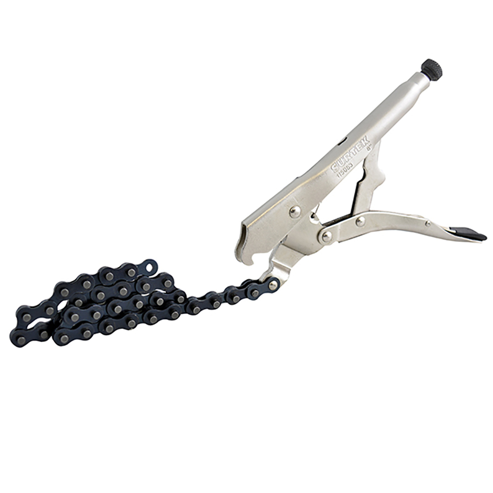Pinza de presión cromada de cadena de 8"