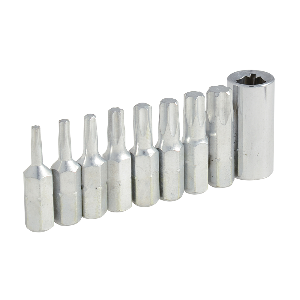 Juego de puntas Torx hexágono de 1/4", 4 piezas en blíster