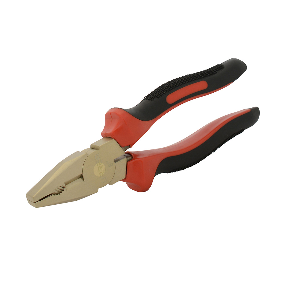 Pinza de bronce-aluminio antichispa con mango bimaterial de corte universal, 8"