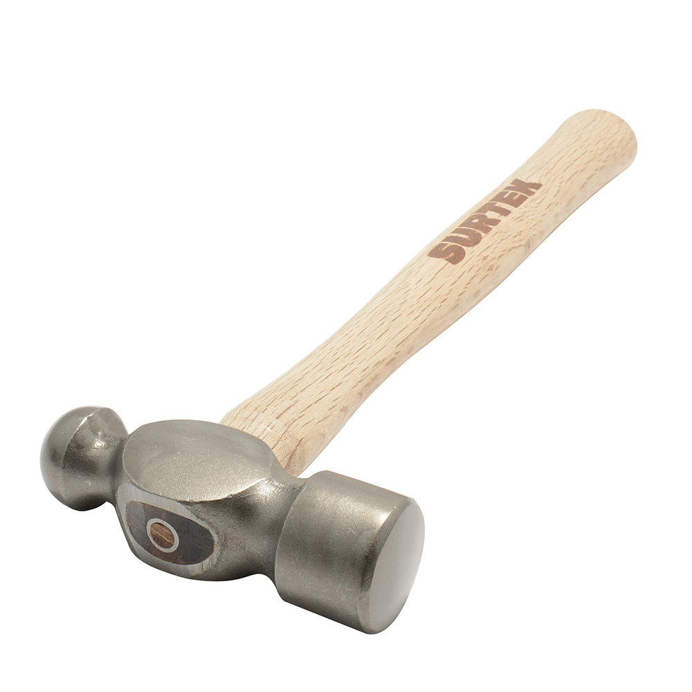 Martillo de bola pulido con mango de madera de encino de 13", 8 oz