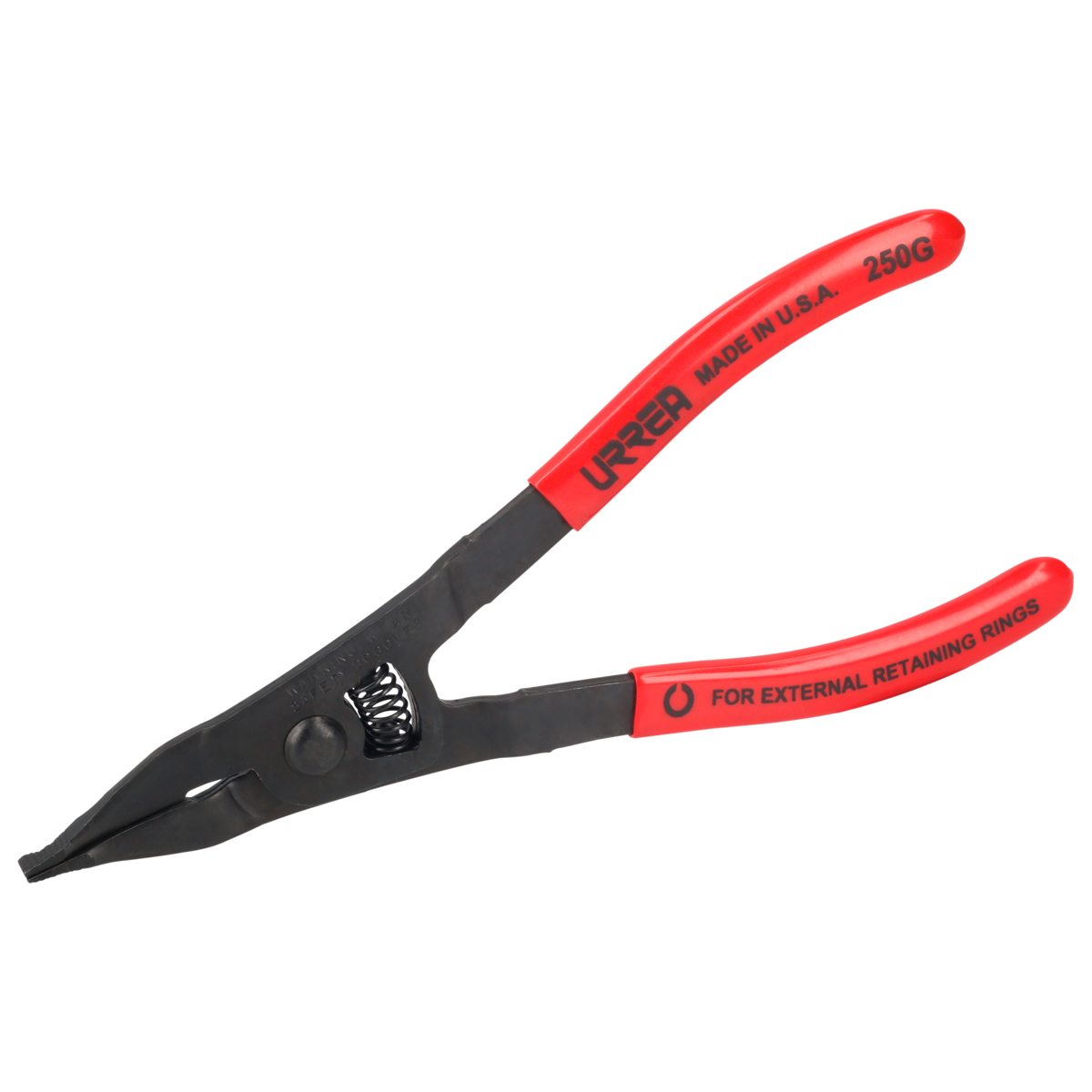 Pinza para anillos de retención con mango rubber grip punta plna tipo externo ángulo de 0°