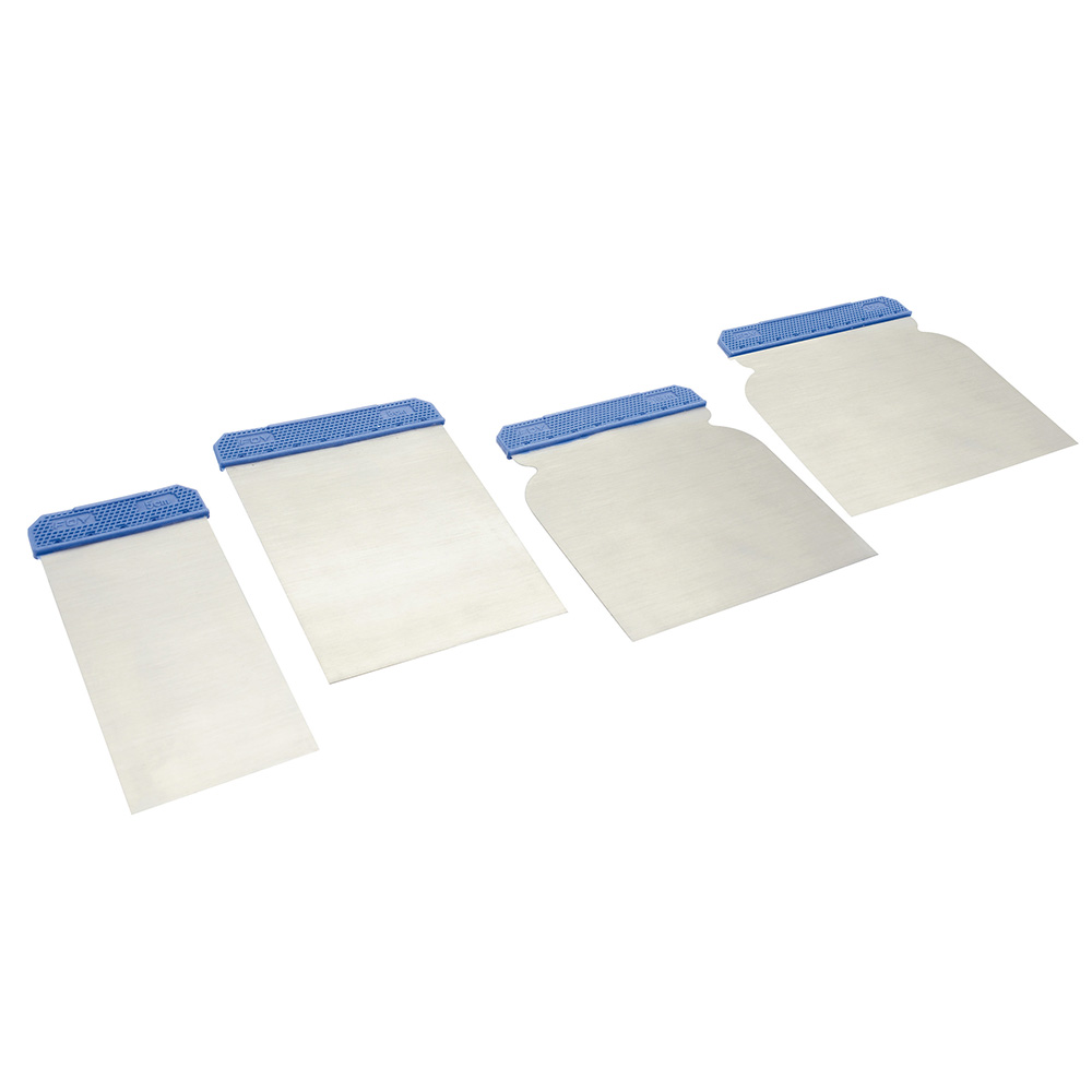 Juego de cuñas para raspar con mango plástico, 4 piezas