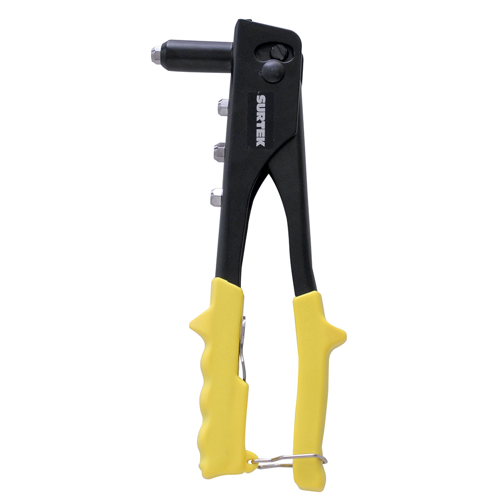 Remachadora manual de nariz larga con 4 boquillas, 10"