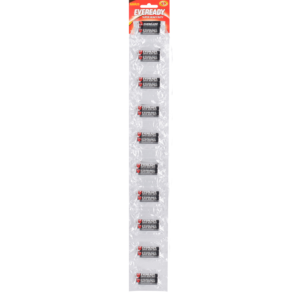 Tira de pilas alcalinas Eveready "AAA", 20 piezas