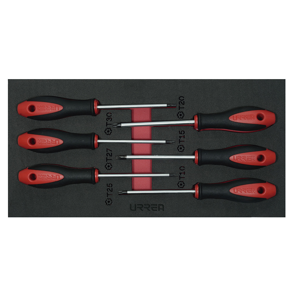 Juego de destornilladores con mango bimaterial punta Torx 6 piezas, CH129-C
