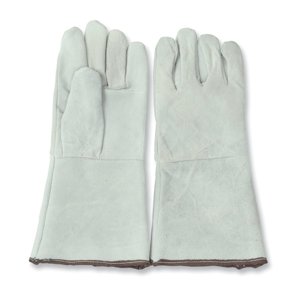 Guantes de carnaza con refuerzo en palma y puño largo unitalla