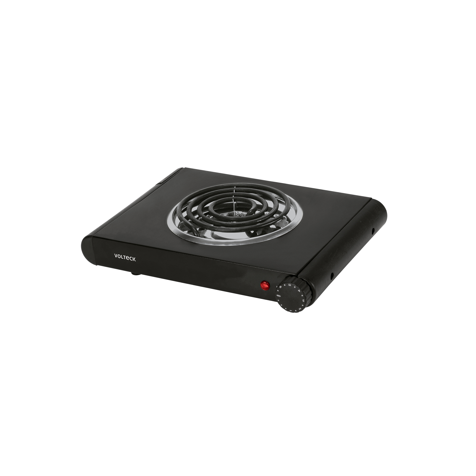 Parrilla eléctrica 1 quemador espiral, negra, VOLTECK