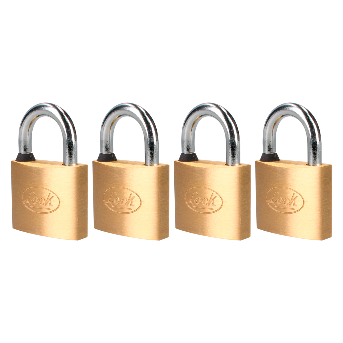 Juego de candados de latón cortos 40 mm, llave estándar, 4 piezas