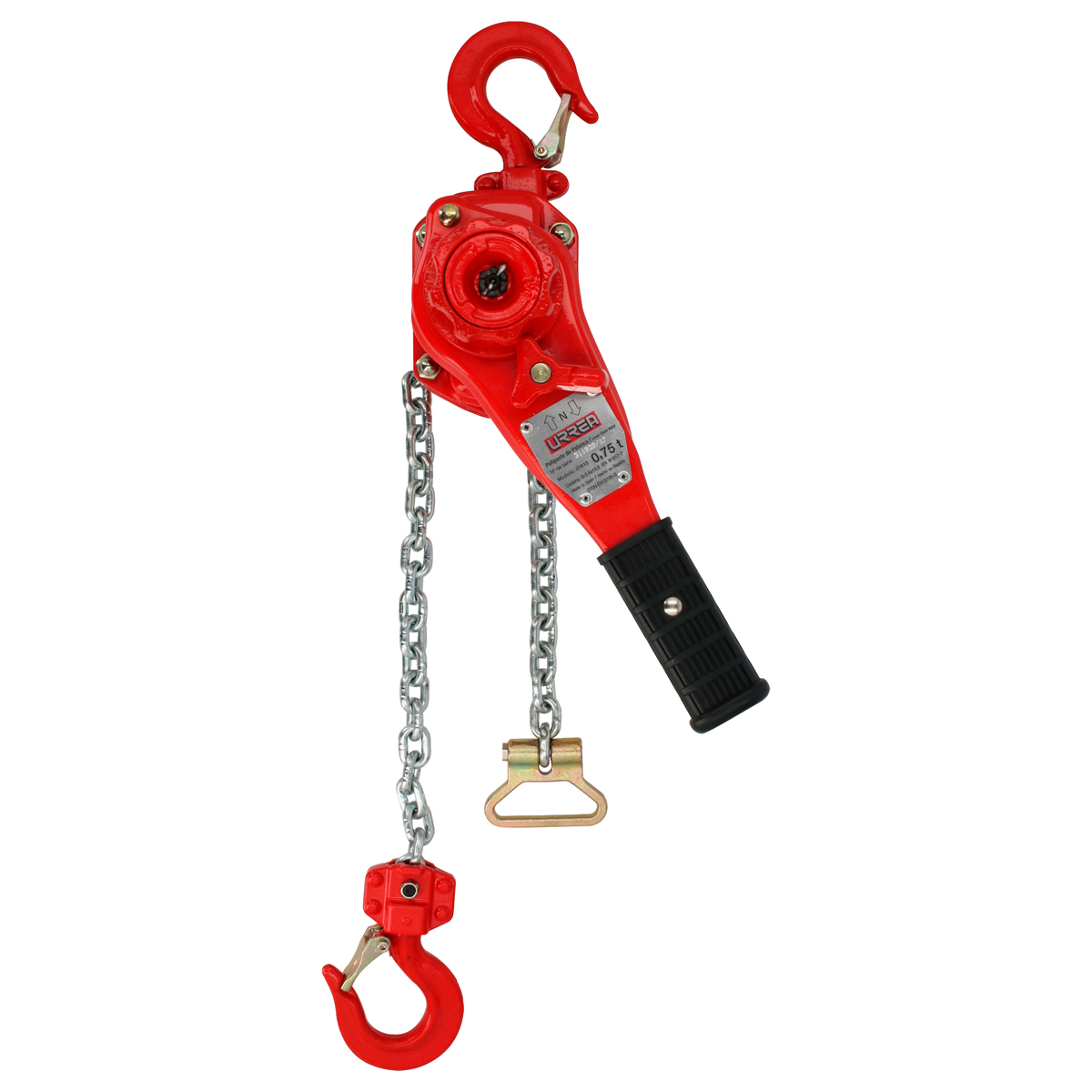 Polipasto manual sistema doble freno de palanca 0.75 ton, 1.7 m