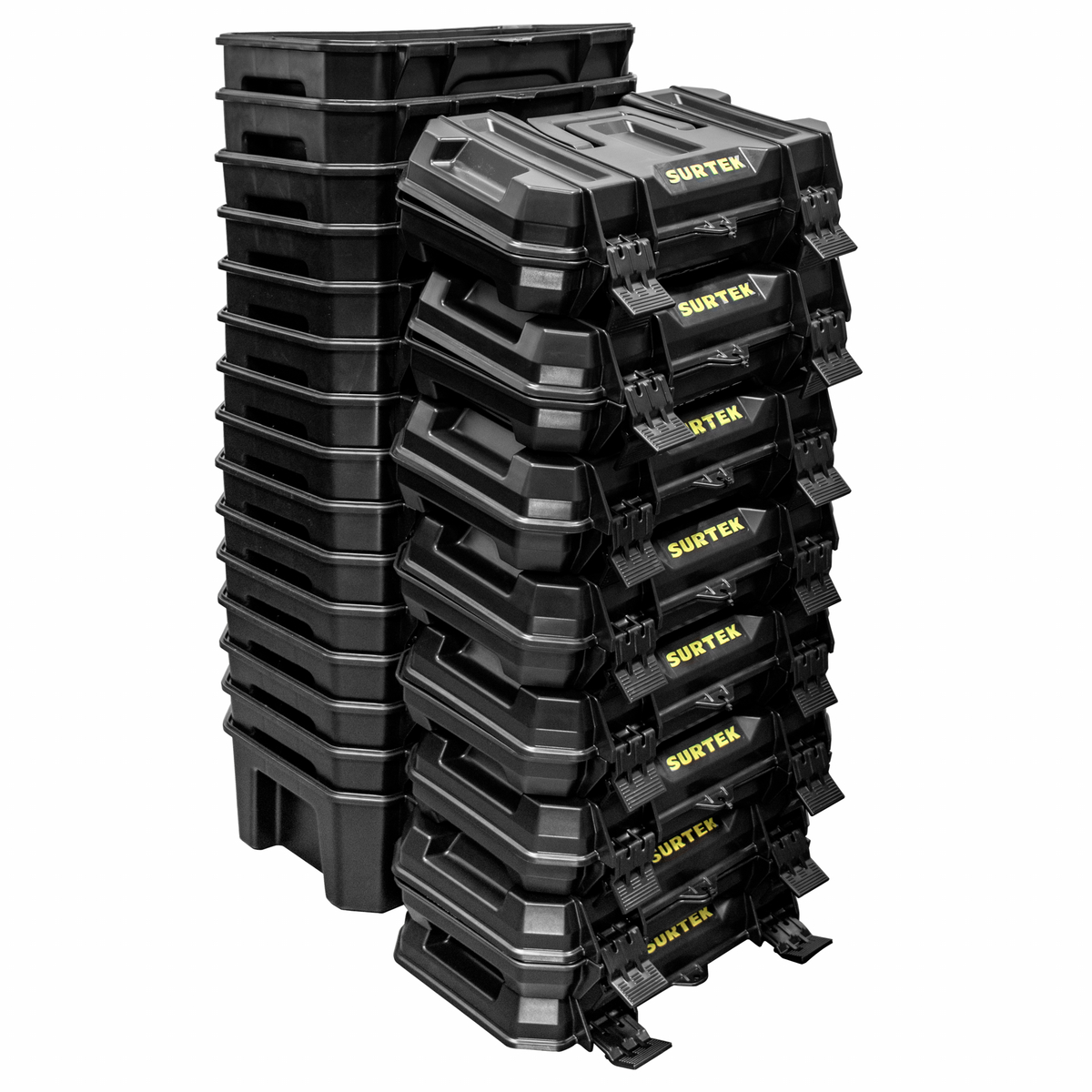 Juego de cajas portaherramientas plásticas con broches plásticos, 15 piezas