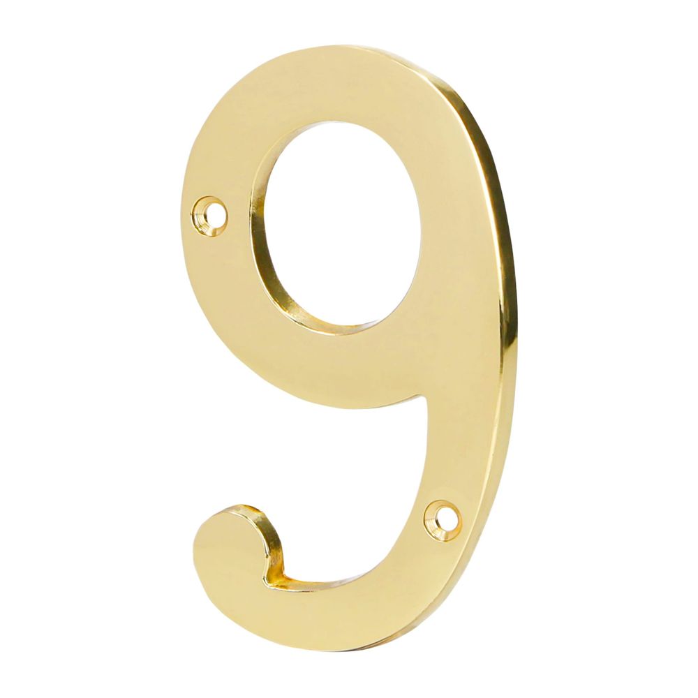 Número 9 de latón sólido 4', latón brillante, HERMEX