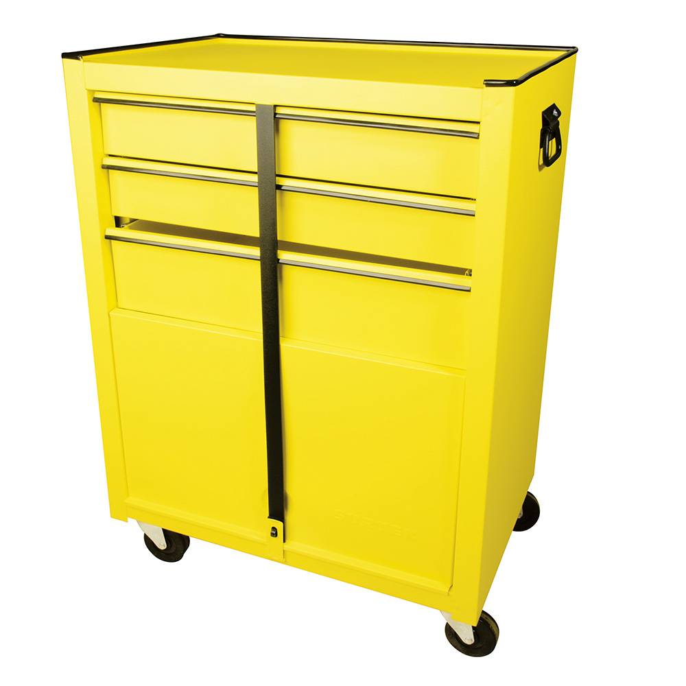 Gabinete móvil con 3 gavetas color amarillo 26"