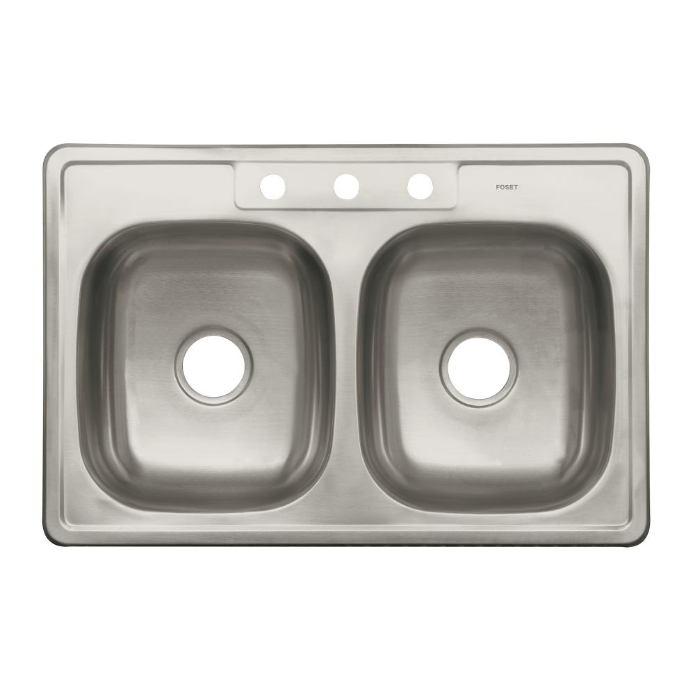 Tarja de empotrar 84x56cm doble tina, FOSET BASIC