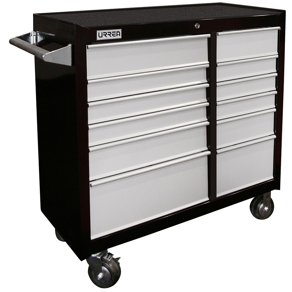 Gabinete móvil 12 gavetas color negro serie H 41"