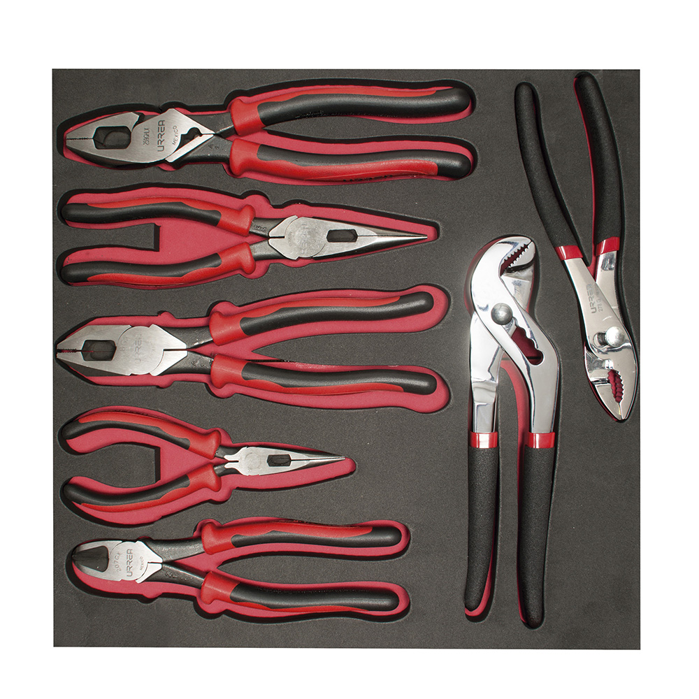Juego de pinzas bimaterial 7 piezas, charola CH212-C