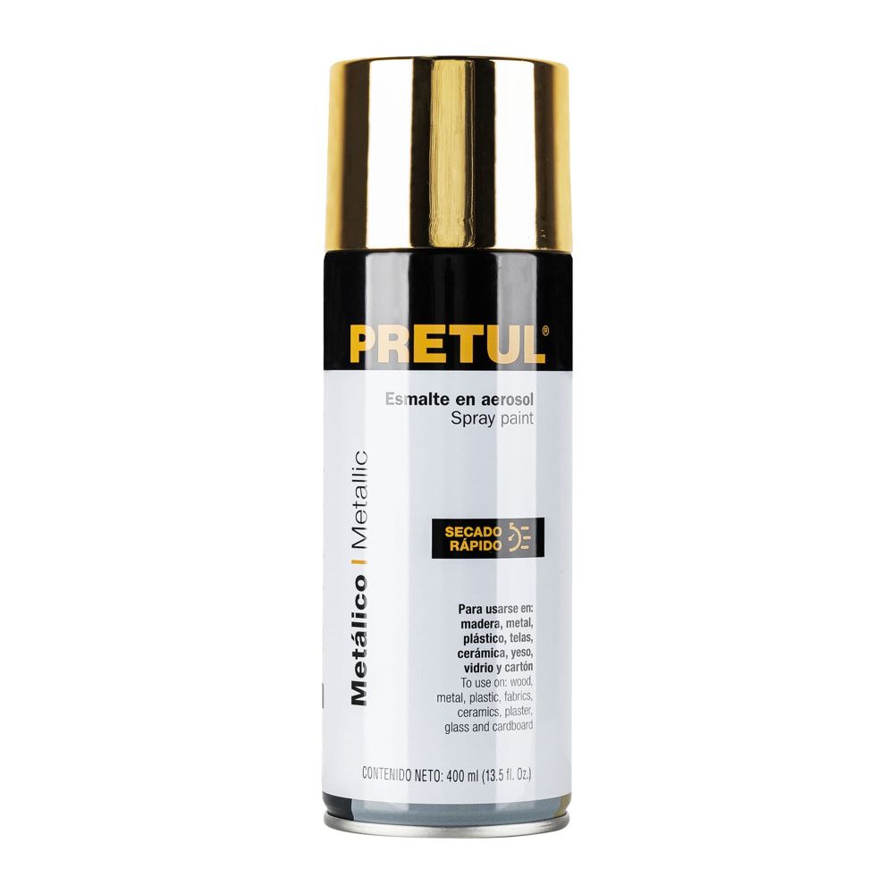 Pintura en aerosol, metálica, oro, 400 ml, PRETUL