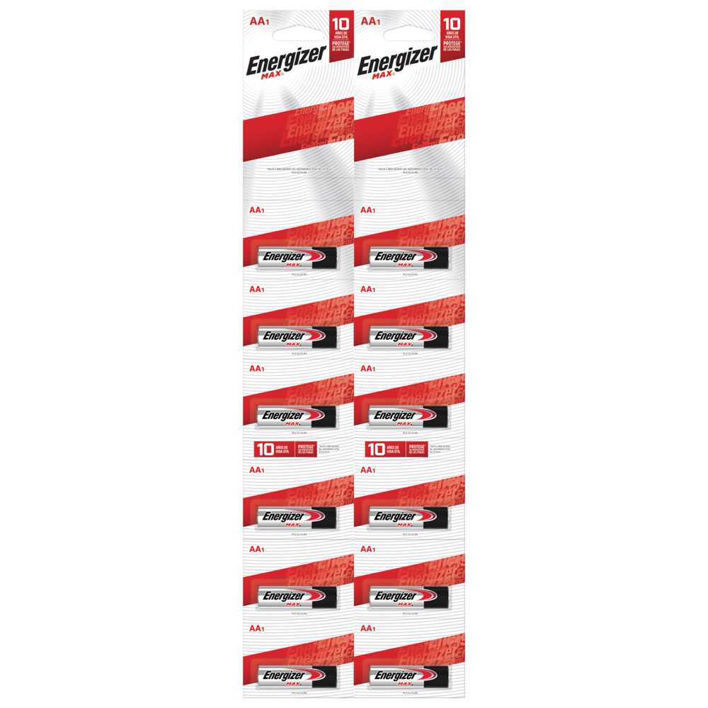 Tira de pilas alcalinas Energizer "AA", 12 piezas