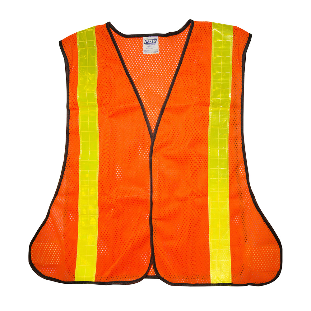 Chaleco de seguridad de malla de poliéster con cintas reflejantes prismáticas naranja unit