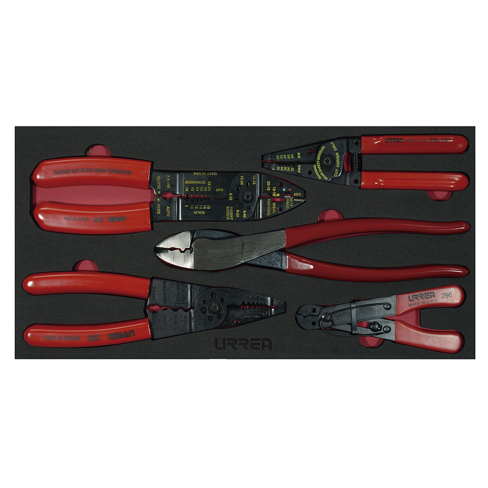 Juego de pinzas pela cable 5 piezas, charola CH130-C