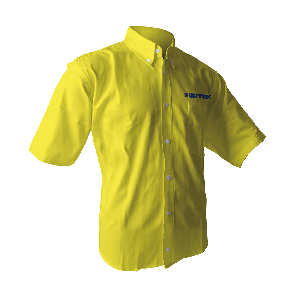 Camisa de manga corta para caballero, color amarillo talla L