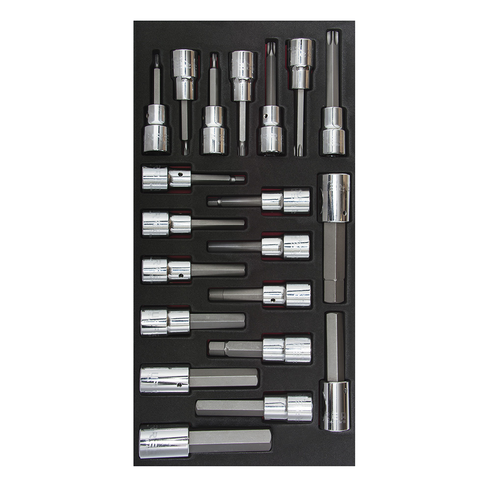 Juego de dados cuadro de 1/2" varias puntas 20 piezas, CH110-C