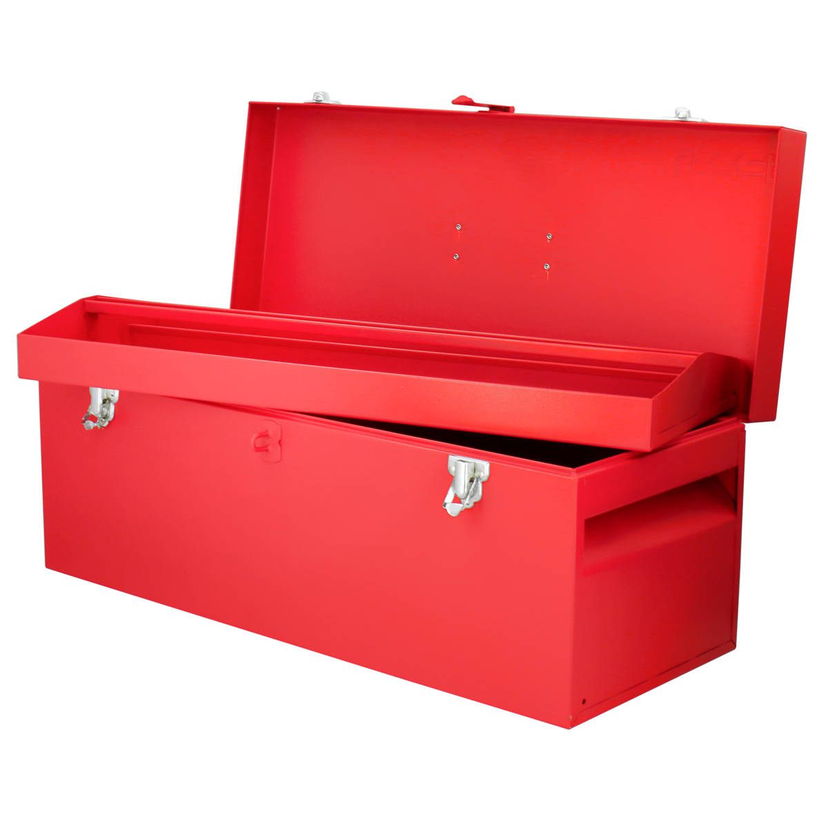 Caja portaherramientas métalica con asa plástica color rojo 24" x 9" x 9"