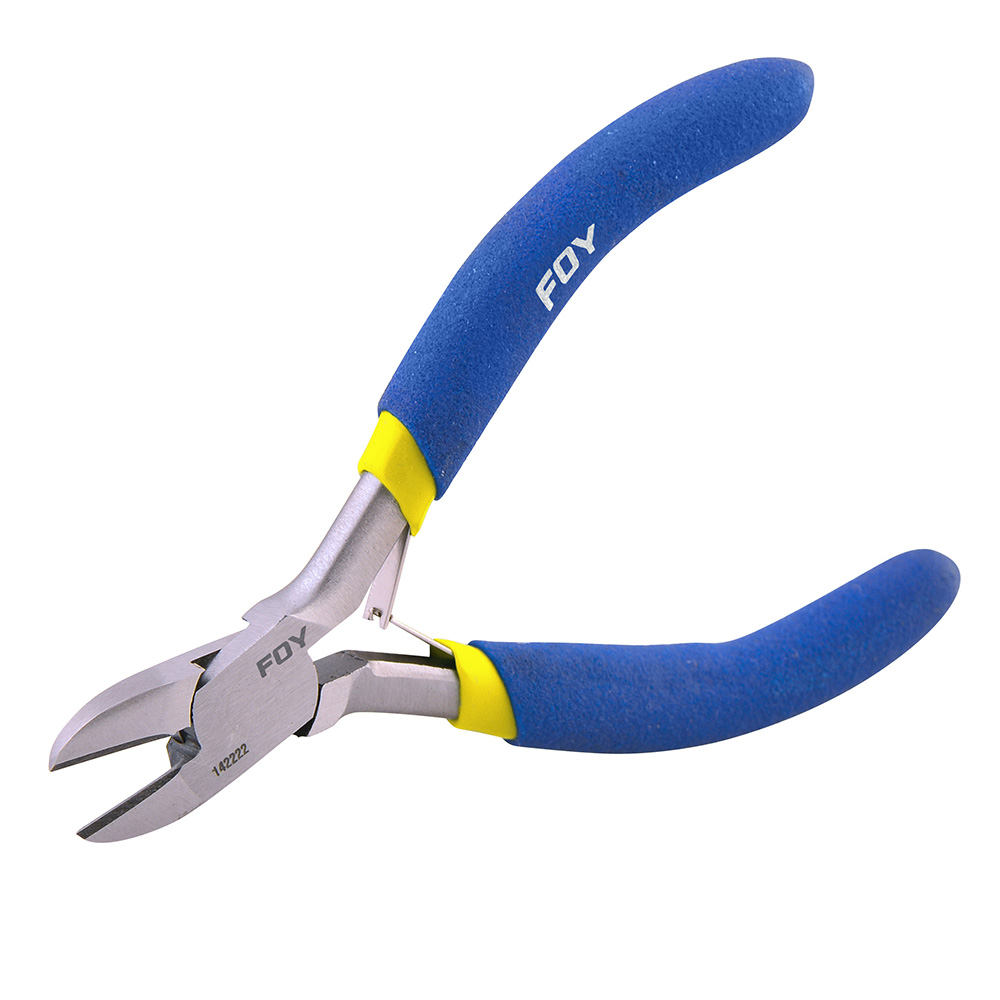 Mini pinza para electrónica con mango de vinil corte diagonal de 4-5/16"