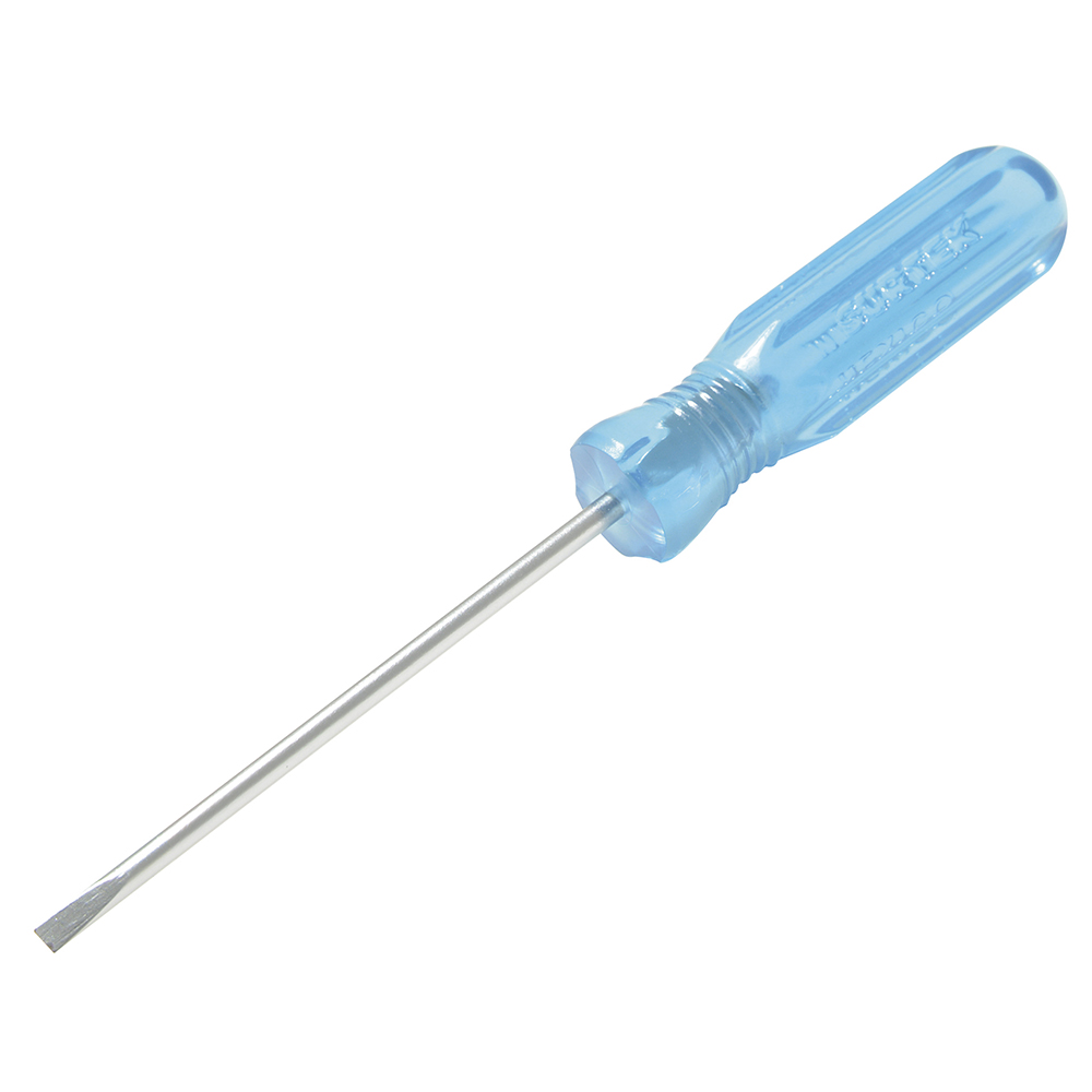 Destornillador con mango azul, tipo miniatura punta cabinet 1/8" x 2-1/2"
