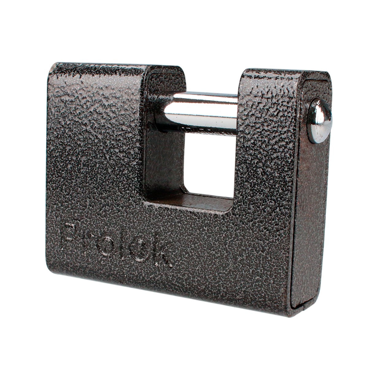 Candado de hierro para cortina metálica 80 mm, negro, llave estándar