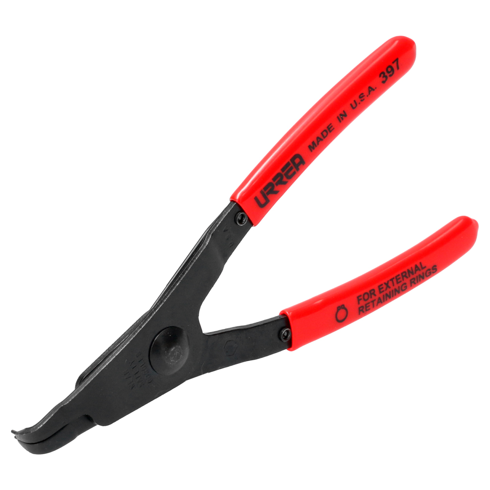 Pinza para anillos de retención con mango rubber grip fijas tipo externo ángulo de 90°