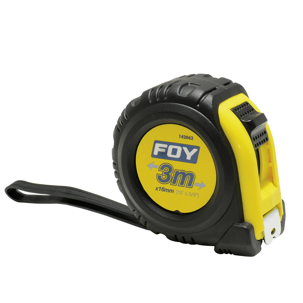 Flexómetro anti-impacto con carcasa rubber grip, 3 m x 13 mm