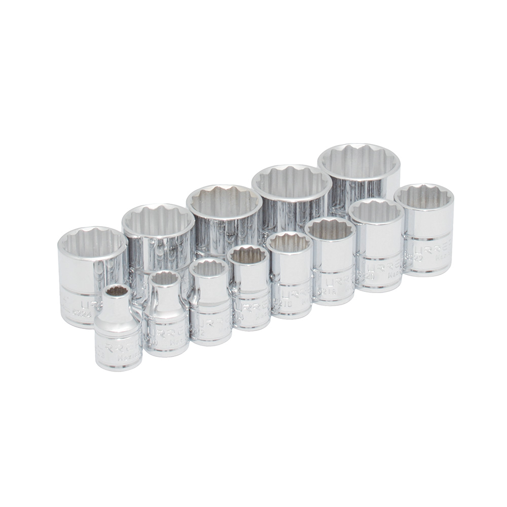 Juego de dados cuadro de 3/8", 12 puntas, en pulgadas, 13 piezas