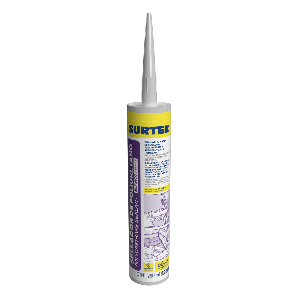 Sellador de poliuretano color blanco, 280 ml