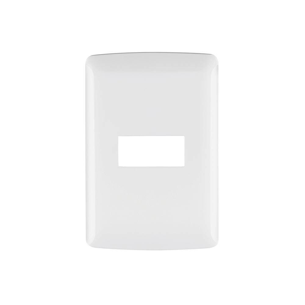 Placa 1 módulo de ABS, línea Italiana, color blanco, VOLTECK