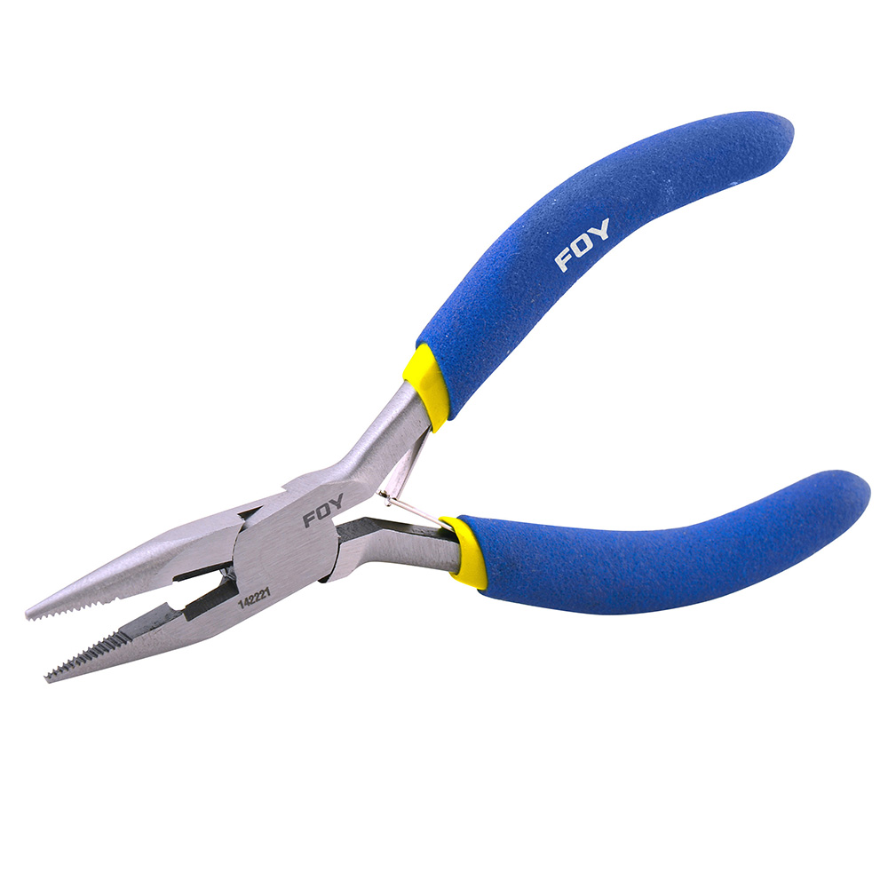 Mini pinza para electrónica con mango de vinil corte lateral de 4-5/8"