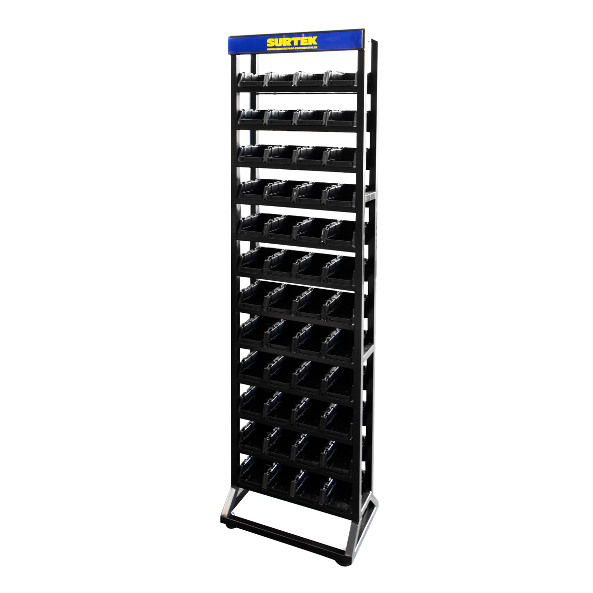 Rack de piso para tornillos 48 gavetas plásticas
