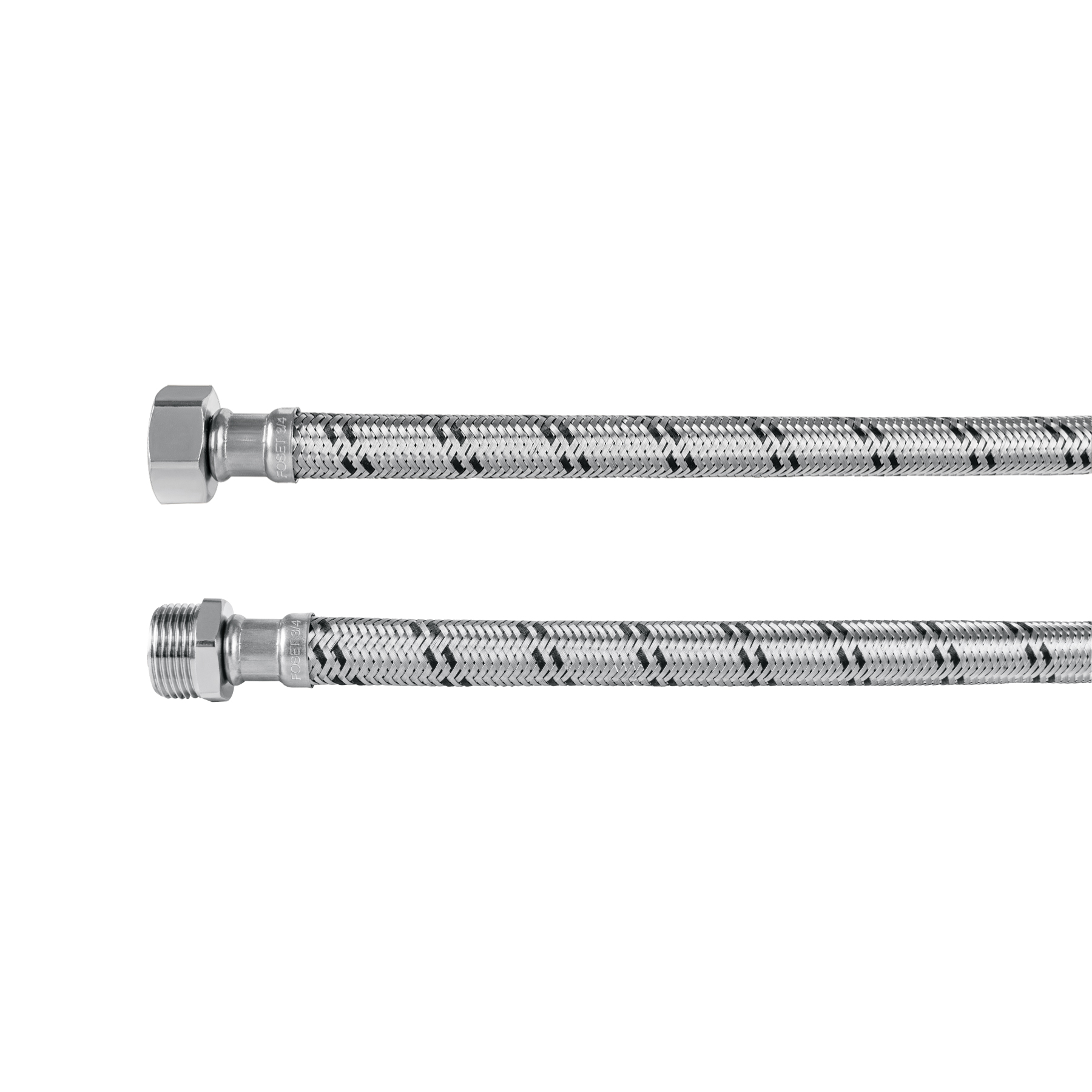 Manguera para boiler, acero inox. 3/4'H x 3/4'M, 60 cm