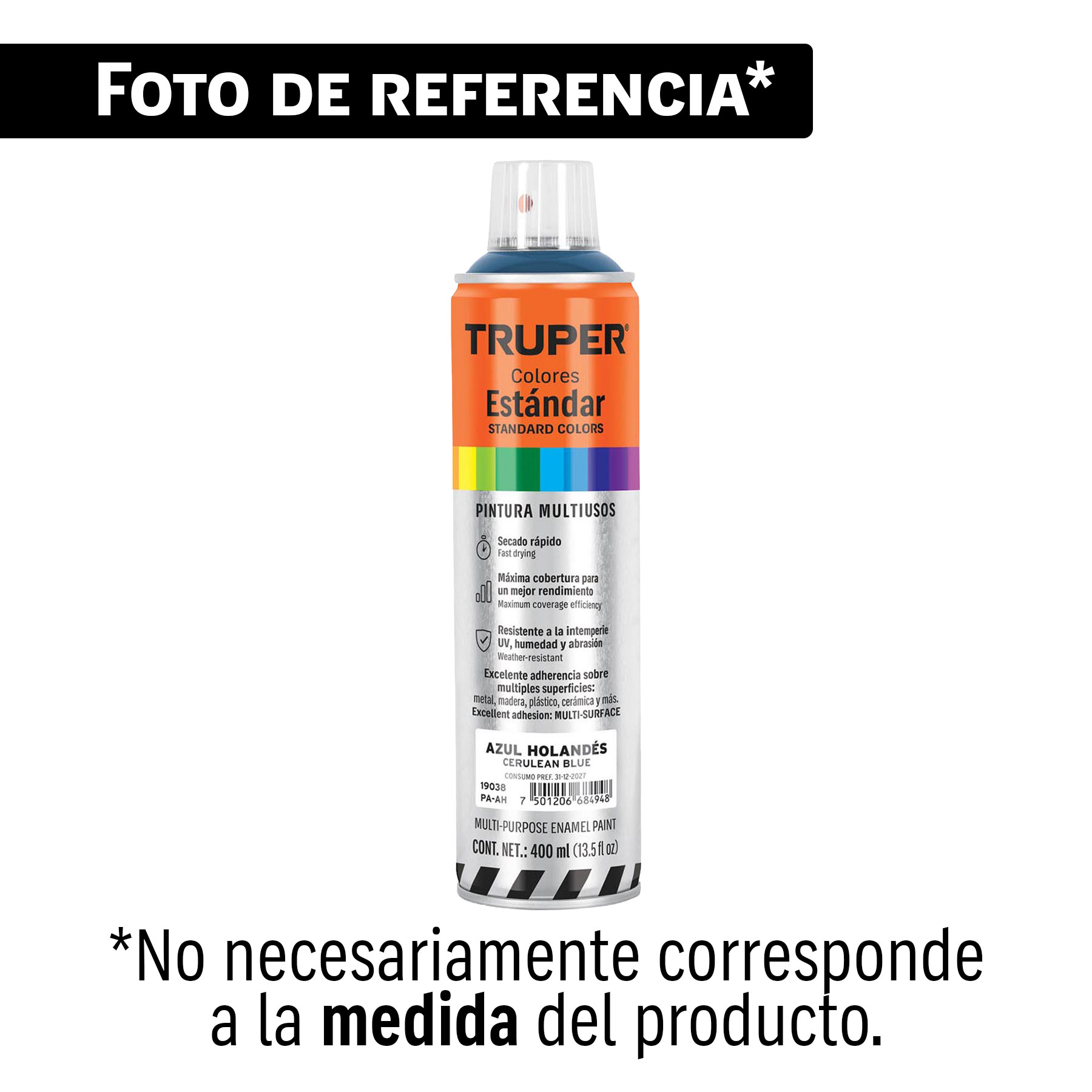 Pintura aerosol violeta, bote esbelto 400 ml, TRUPER