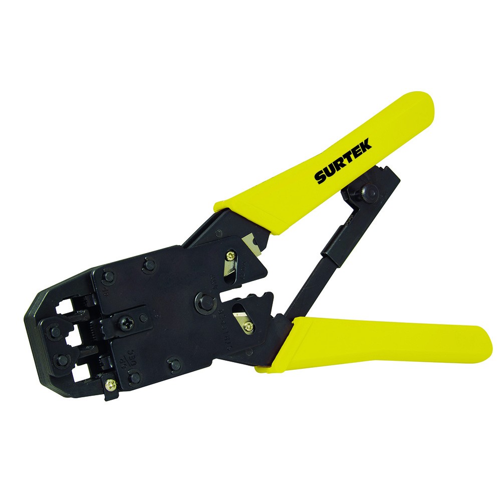 Pinza ponchadora modular para conectores RJ45, RJ12, RJ9 de 8"