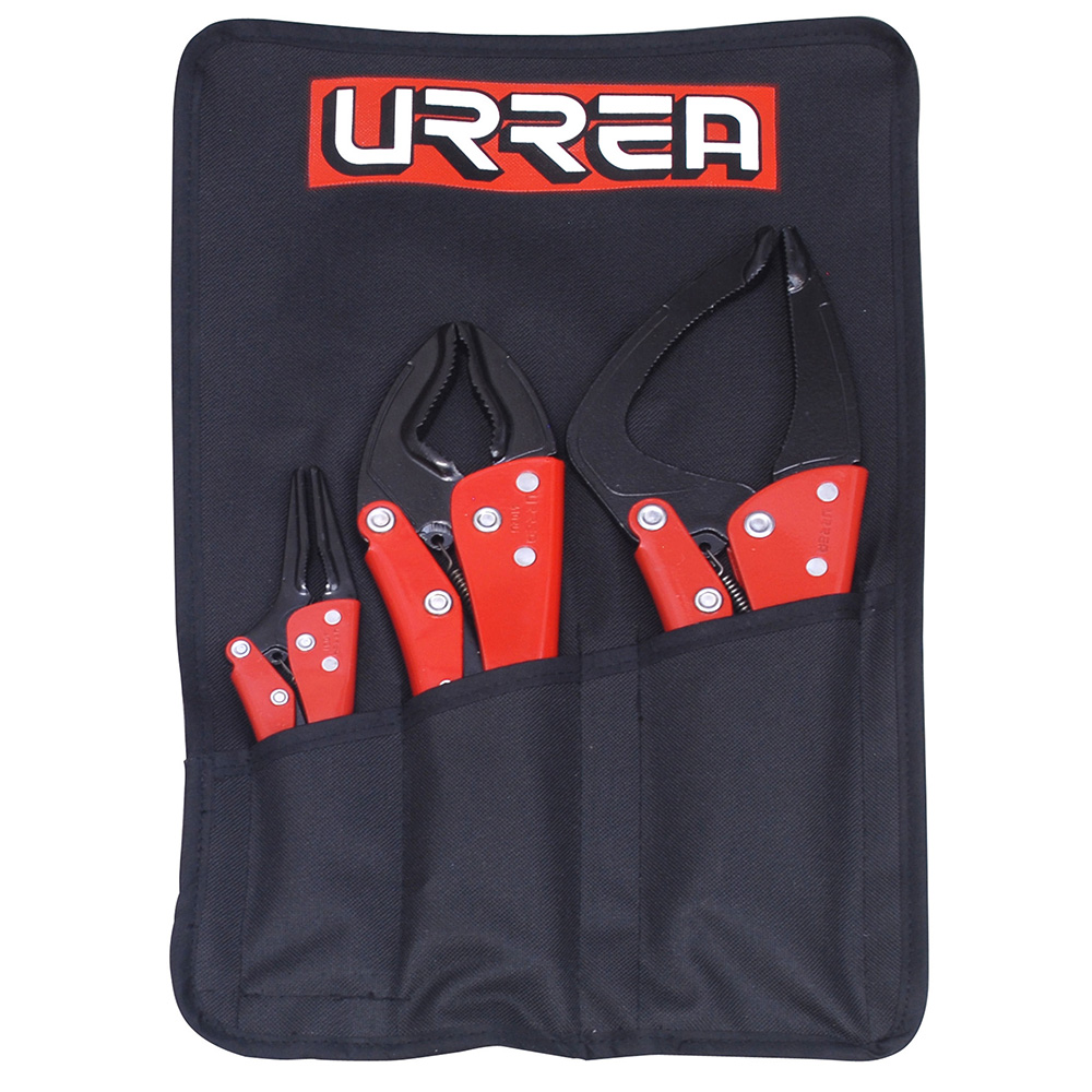 Juego de pinzas de presión universal, nariz larga, para filtro, 3 piezas