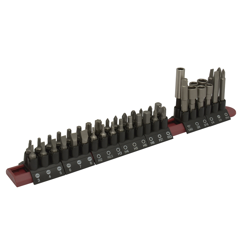 Juego combinado de puntas hexágono de 1/4" con adaptador magnético, 42 pz en blíster