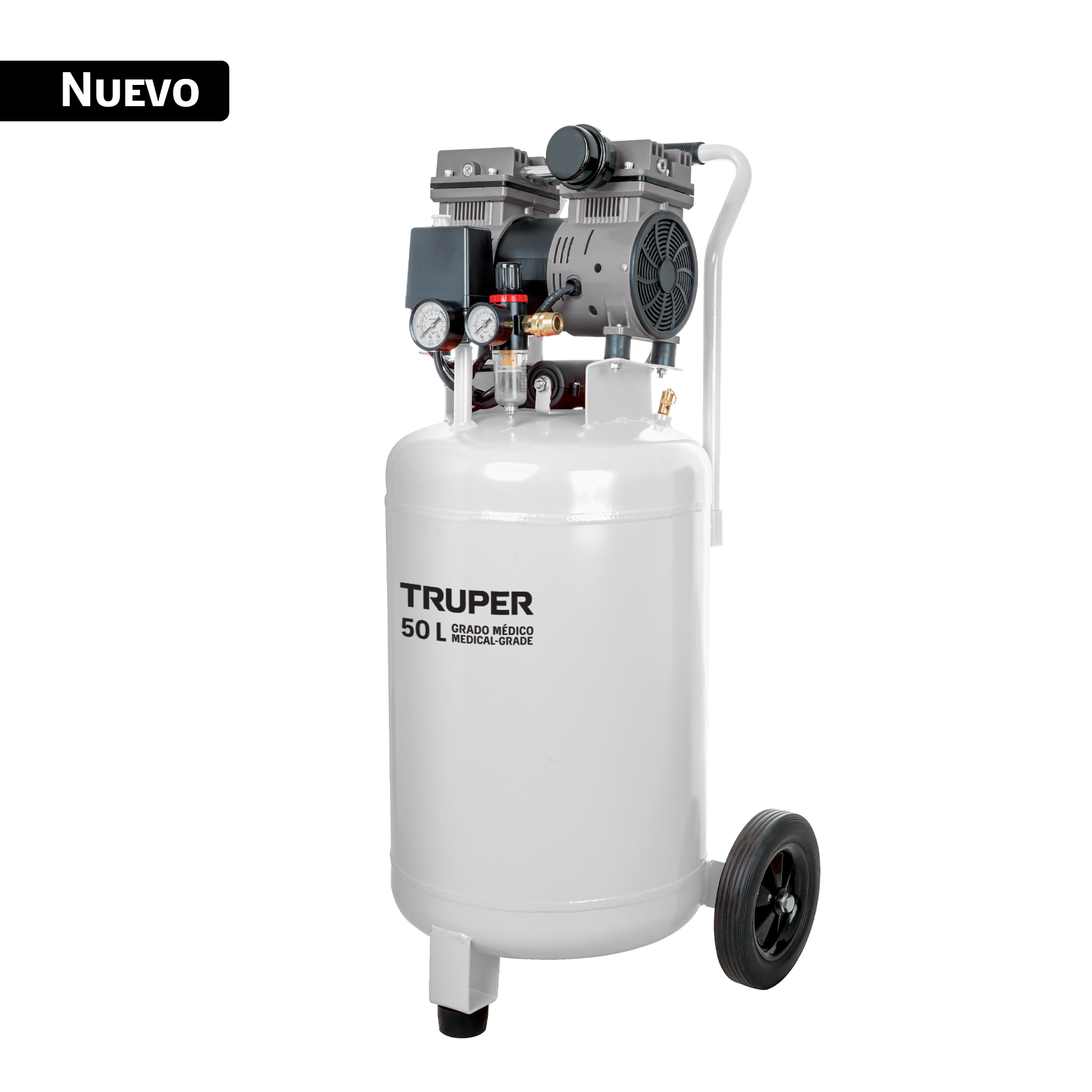 Compresor de aire, silencioso, grado médico,50L, 1HP, TRUPER