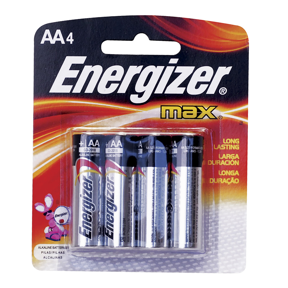 Pila alcalina Energizer "AA", 4 piezas
